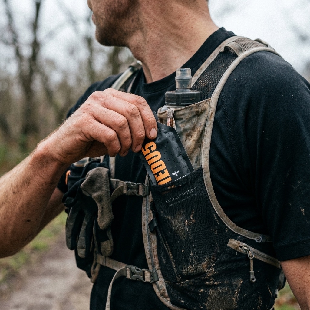Runner using a MEDU5 gel mid-effort