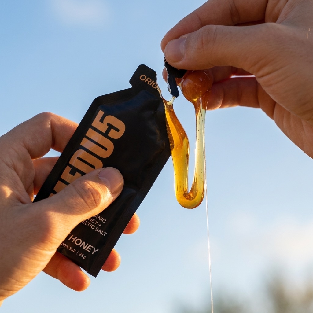 MEDU5 gel held in an athlete's hand